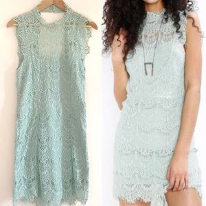 Free People | Lace Mint Green Bodycon Dress Medium